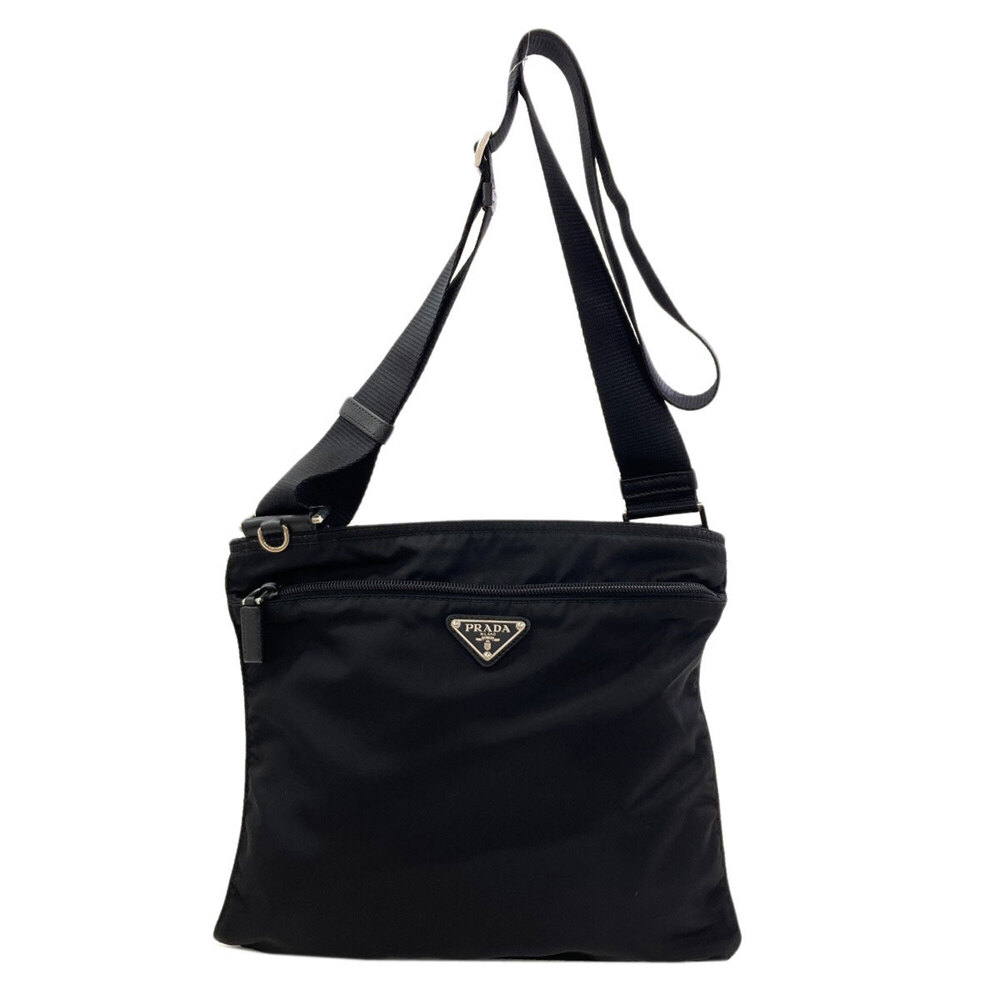 Prada Long Shoulder Bag with Logo Hardware, Nylon, Women's PRADA